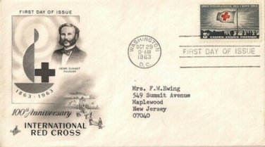 FDC Scott # 1239 / Cachet 1963 /  International Red Cross