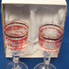 Decorative Pair Of Crystal Goblets From Czech Republic
