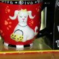Revelations Red Diva Mug Lady French Fashion Poodle Embossed Paws Stoneware New