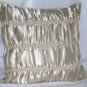 Candies Bed Pillow Ruched Ivory Satin Copper Bibi Decor 16x16" Decorative New