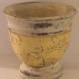 Ivory Yellow Centerpiece Planter Floral Scroll Pottery Ceramic Home Decor New