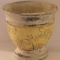 Ivory Yellow Centerpiece Planter Floral Scroll Pottery Ceramic Home Decor New