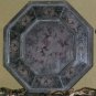 Framed Mirrored Glass Wall Hanging Octagonal Antiqued Reflective Floral Vines