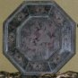 Framed Mirrored Glass Wall Hanging Octagonal Antiqued Reflective Floral Vines