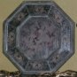 Framed Mirrored Glass Wall Hanging Octagonal Antiqued Reflective Floral Vines
