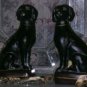 Black Labrador Retriever Book Ends Statuary Figurines Cast Resin Set 2 New