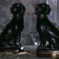Black Labrador Retriever Book Ends Statuary Figurines Cast Resin Set 2 New