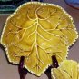 Olfaire Majolica Bolw Golden Maple Leaf Soup Cereal Embossed Ceramic New