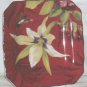 222 Fifth Plate Square Belize Orchid Rose Hummingbird Floral Porcelain New