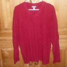 CRAFT & BARROW WOMEN'S SWEATER TOP SIZE 3X RED CABLE KNIT