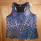 DOTS Womans 2X Multi-Color Sequence Stretch Formal Tank Top Cami