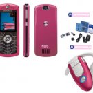 Motorola L7 SLVR "Limited Edition Pink" Ultra Slim Cellular Phone Bluetooth Combo