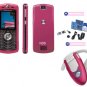 Motorola L7 SLVR "Limited Edition Pink" Ultra Slim Cellular Phone Bluetooth Combo