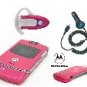 Motorola V3 "Pink" Razr Bluetooth Combo + Car Charger