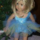 AMERICAN GIRL doll clothes- BLUE leotard/tutu- 18 inch dolls