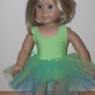 AMERICAN GIRL doll clothes- LIME leotard/gymnastics and TUTU