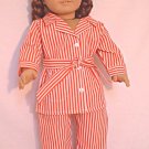 American Girl- MOLLY's RED STRIPE pajamas- NEW!!