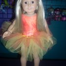 AMERICAN GIRL doll clothes- orange leotard/gymnastics and TUTU
