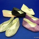 WHITE sparkle doll shoes- new- fits American Girl dolls