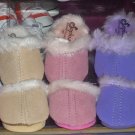 Pink fuzzy doll slippers- new- fits American Girl dolls