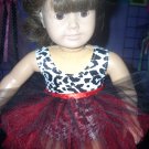 Black, White and Red Leotard and Tutu Set - 15" and 18" Doll Clothes