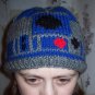 R2D2 Star Wars Hat, Hand Knit - Free USA Shipping!