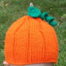 Child Size Pumpkin Hat, Autumn, Fall, Halloween, Hand Knit - Free USA Shipping!