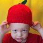 Child Size Apple Hat, Hand Knit - Free Shipping!