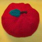 Child Size Apple Hat, Hand Knit - Free Shipping!