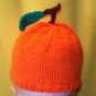 Child Size Orange Fruit Hat, Hand Knit- Free Shipping