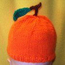 Infant, Baby size Orange Fruit Hat, Hand knit - Free USA Shipping!