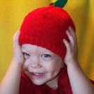 Infant, baby size Apple Fruit Hat, Hand knit - Free USA Shipping!