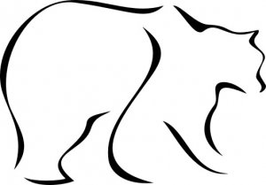 Bear Vinyl Wall Art  23x33