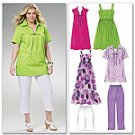 McCalls 6085 Tops, Shorts, Dresses and Capri Pants 18w-24w