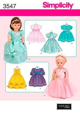 Simplicity 3547 Doll Clothes Dresses