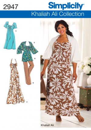Simplciity 2947 Khaliah Plus Size Dresses 26W-32W