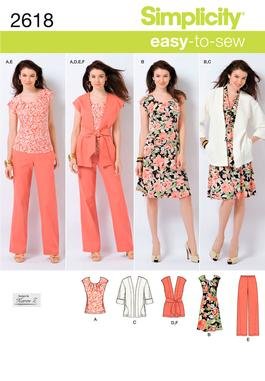 Simplicity 2618 Plus Size Jacket, Vest, Pants, dress 20w-28w