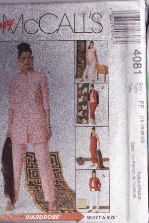 McCall's 4081 Misses' Shirt-Jacket, Top, Tank Top, Skirt and Pants Sizes 16-22
