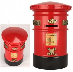 Red round British  Post box Money Bank / Souvenir/piggy coin
