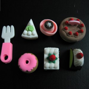 kawaii eraser/pencil rubber/cake party set/girl mini toy