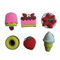 kawaii 6pcs ERASER pencil rubber food set /doll house miniature toy