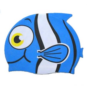 Kid swimming pool fish swim silicon fabric cap/bathing cap