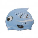 Blue dot Kid swimming pool fish swim silicon fabric cap/bathing cap