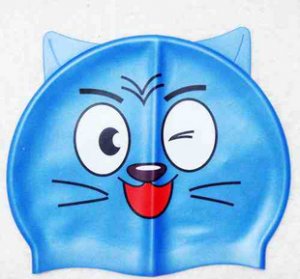 kid swimming pool CAT silicon bath cap/swimming cap