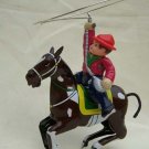 tin wind up COWBOY mechenical toy horse knight ridder