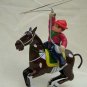 tin wind up COWBOY mechenical toy horse knight ridder
