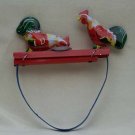 Tin Wind up eatting Rooster cock toy mechenical/teenager collectible