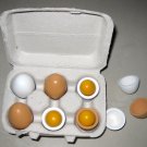 6 wooden egg pretend toy kid play girl kitchen Mother Garden