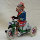 teenager collectible TIN WIN UP toy Monkey Ridding bicycle