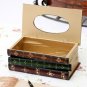 Wooden Stack BOOK wood tissue box holder souvenir/gift